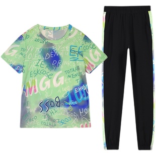 薄款运动套装女2026新款夏季时尚宽松速干短袖冰丝休闲减龄两件套