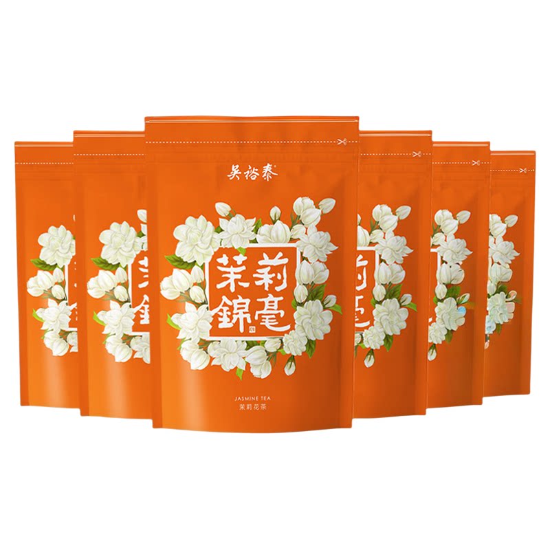 【直播间推荐】吴裕泰六窨中华老字号茉莉花茶茉莉锦毫50g*6袋