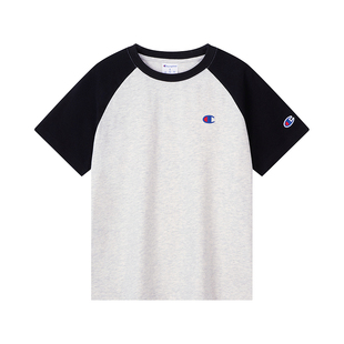 Champion冠军男女童装潮流经典休闲插肩袖棉短袖T恤夏季新款