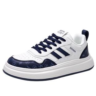 森马男鞋秋季小白百搭男士休闲低帮板鞋潮流运动厚底增高真皮潮鞋