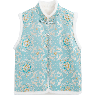 【新年】英氏女童加绒汉服马甲冬装新款儿童新中式加厚棉服拜年服