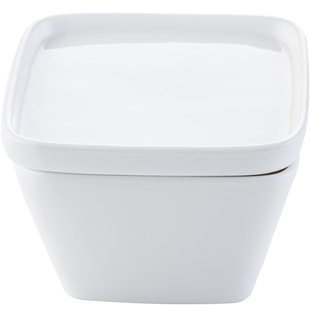 正方形蒸碗日式和风纯色陶瓷方形带盖碟咸菜碟带盖沙拉碗酱料碟