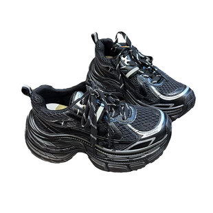 老爹鞋女款2026新款982厚底增高黑色夏薄款今年流行爆款运动鞋子