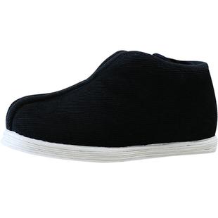 老北京布鞋男冬季保暖千层底布底蚌壳加厚棉花加绒中老年黑色棉鞋