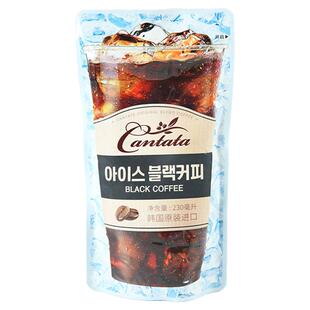 韩国进口乐天cantata拿铁美式便利店袋装随性冷萃黑咖啡液即饮0脂