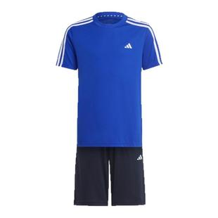 速干休闲三条纹短袖套装大童儿童夏季adidas阿迪达斯轻运动