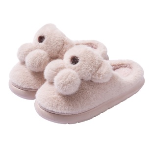 棉拖鞋女士秋冬季2025新款室内家居毛绒卡通厚底踩屎感保暖棉拖男