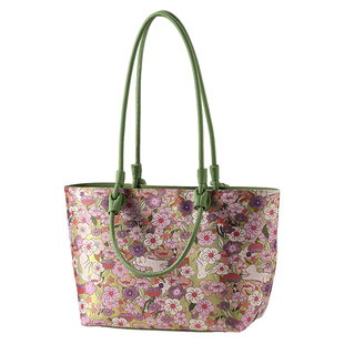 2025新款蜀锦花田绿意真皮大托特女包包单肩斜挎包送妈妈长辈礼品