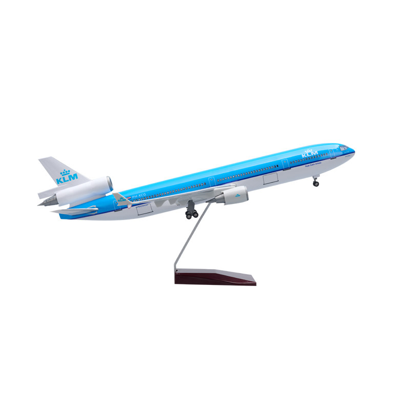 1:130带灯荷兰航空MD11麦道11仿真客机飞机模型47cm摆件礼品男KLM