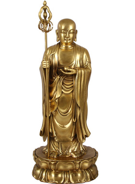 地藏王菩萨纯铜摆件家用佛堂佛像摆设