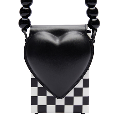 清仓不退换！Colorful Creations设计师品牌黑桃棋盘格黑桃包设计