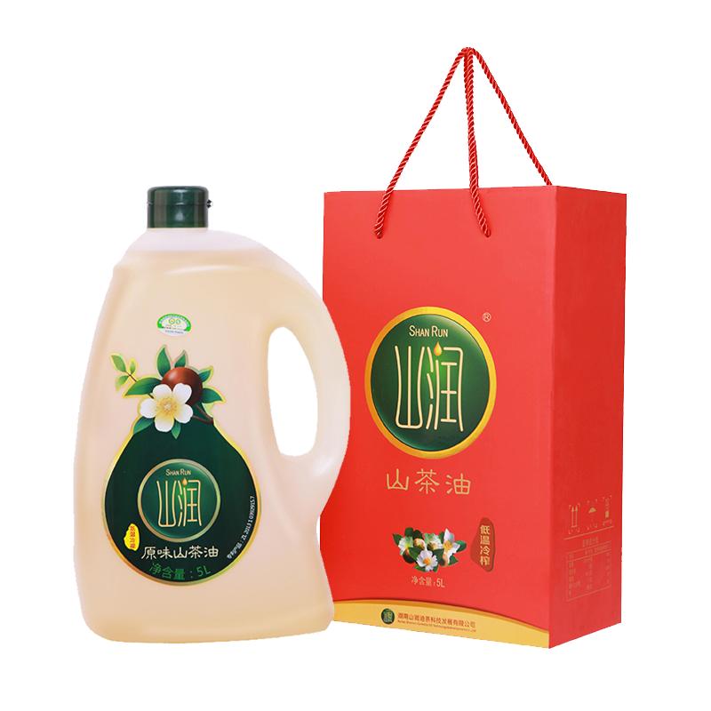 山润原味山茶油5L礼袋 纯茶油山茶油食用农家油茶籽 湖南茶油