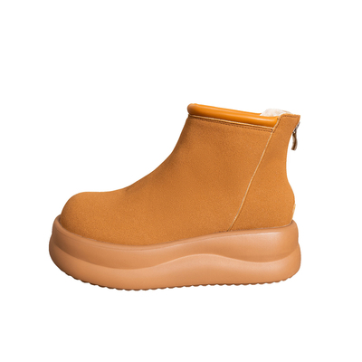 冬季女12cm增高加绒厚底雪地靴