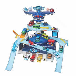 韩国tayo太友警察本部救护中心收纳车库迷你小巴士公交男孩童玩具