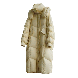 大嘎daga奶黄包灯笼袖超好看长款羽绒服女设计感小众冬季2025新款