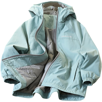 男童冬季加厚大豆棉服抗风冲锋衣