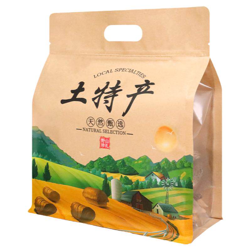 香菇黑木耳特产牛皮纸包装袋半斤
