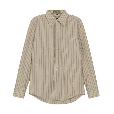 MCCEVTG男衬衫长袖条纹纯棉做旧