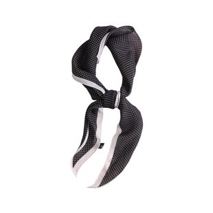 盈妹简约至臻丨法式赫本风黑色波点丝巾三角巾女发带腰带包包配饰