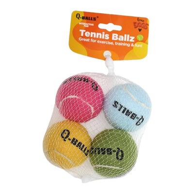 qmonster狗玩具球宠物四色网球装