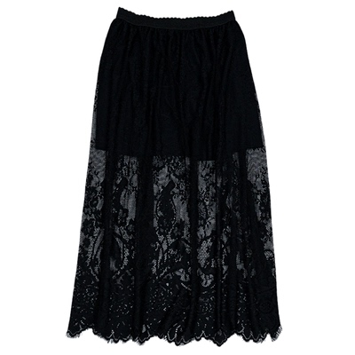 蕾丝裙半身裙女2026新款韩版春秋a字高腰百搭网纱中长款仙女长裙