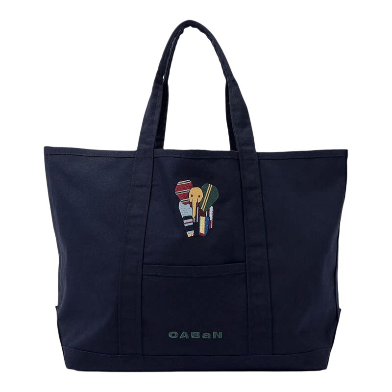CAB@N 26SS Elephant大象趣味刺绣 配色彩线 复古时尚 多色托特包
