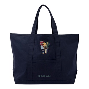 CAB@N 26SS Elephant大象趣味刺绣 配色彩线 复古时尚 多色托特包