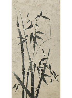 纯手绘新中式玄关装饰画