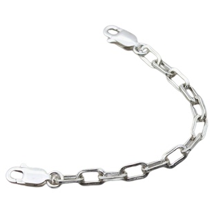 s925纯银延长链项链手链方扣十字链回形针双扣加长安全链加固加粗