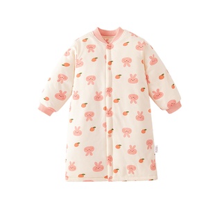 宝宝三层夹棉睡袍秋冬季女童睡衣儿童保暖加厚睡裙婴儿睡袋纯棉款