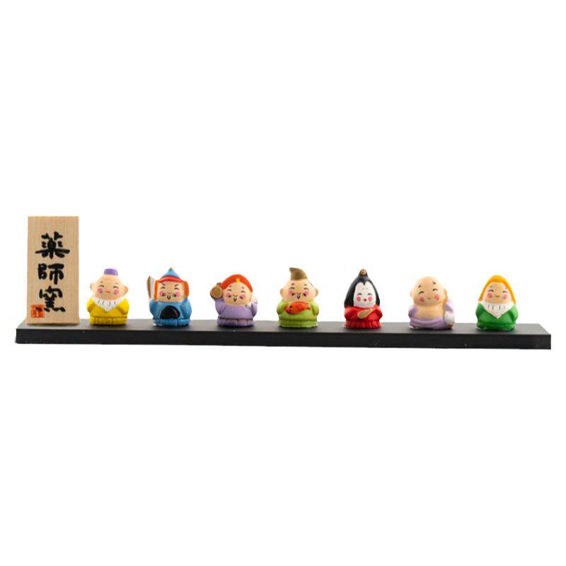 日本手工绘制七福神摆件药师窑