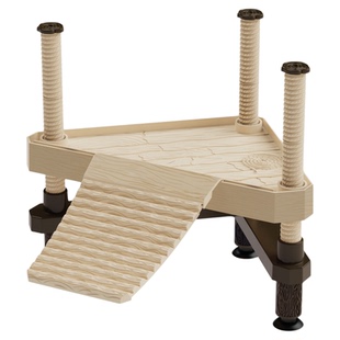 爬宠养乌龟晒背台爬梯休息平台高水位浮台深水爬台爬坡浮岛大爬架