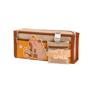 大容量卡皮巴拉笔袋女生2025新款女小学生文具盒女孩款多功能简约初中女生铅笔盒高颜值女孩卡比巴拉铅笔盒