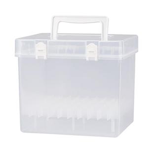 手提马克笔收纳盒学生画笔收纳笔筒文具专用透明通用塑料盒丙烯马克笔多功能文具盒水彩笔收纳桶分格整理盒子