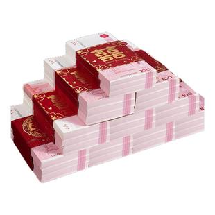 订婚彩礼假钱仿真练功券100元练功钞人民币道具点钞券结婚喜字捆钱套婚礼道具钞票影视婚庆用品摆件十万一捆