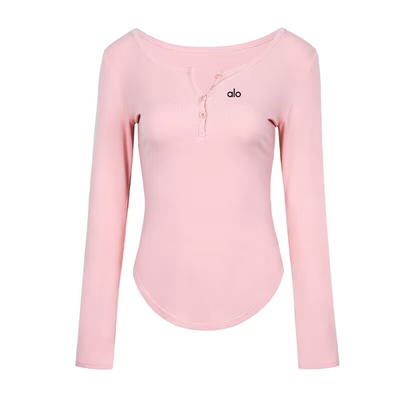 ALOACTIVE修身透气V领瑜伽T恤女