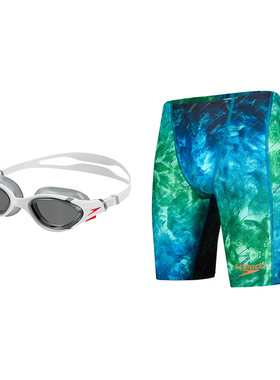 Speedo/速比涛及膝泳裤泳镜礼盒