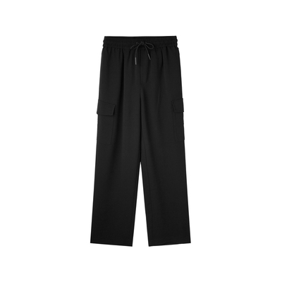 U/TI黑色工装风垂感西装裤女百搭简约通勤休闲裤尤缇2025夏季新款