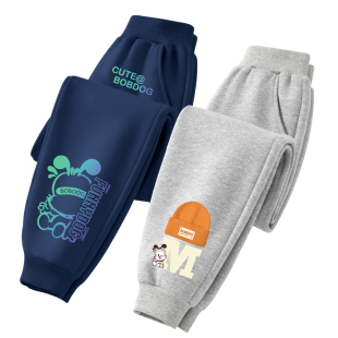 巴布豆男童裤子秋冬款2026新款童装卫裤中大童春装加绒儿童运动裤