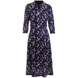 乔万尼连衣裙秋装商场新款小碎花气质修身显瘦气质中长裙欧洲站