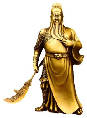 关公纯铜祝福新中式客厅