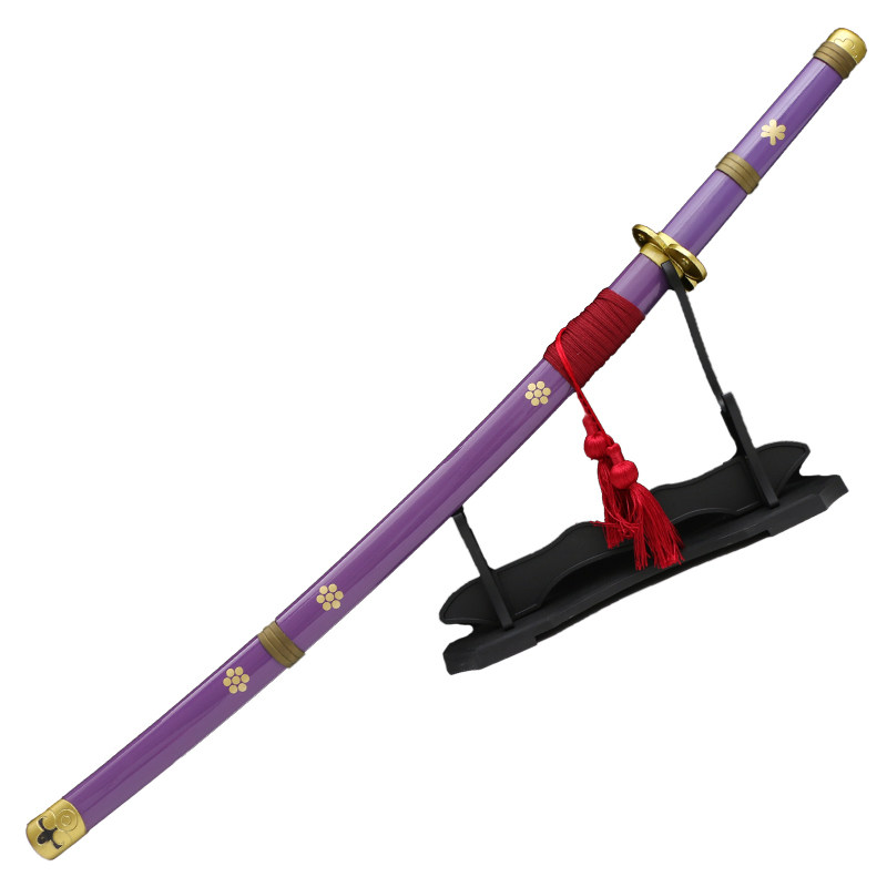 三刀流索隆剑士黑刀秋水鬼彻和道御田阎魔木刀COS道具武器未开刃