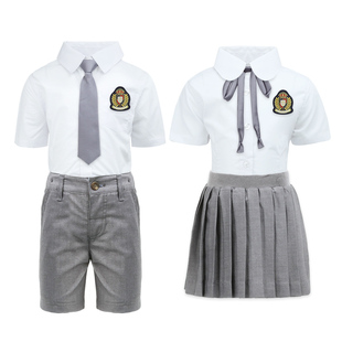 小学生班服套装夏季校服儿童装英伦学院风白衬衫毕业服幼儿园园服