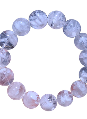 天然冰透白雪花幽灵手链饰品情侣