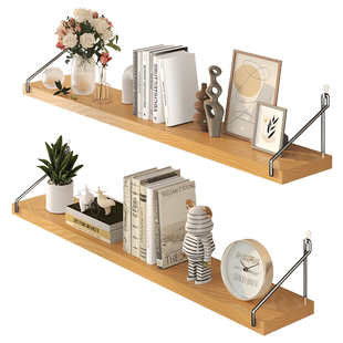 wifi电视墙一字隔板免打孔壁挂墙壁墙面墙上置物架书架置物板悬空