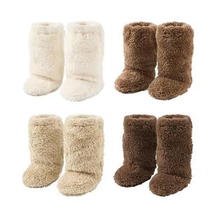 尼多熊婴儿袜套冬季加厚新生儿鞋套宝宝脚套外出毛绒保暖袜鞋护腿