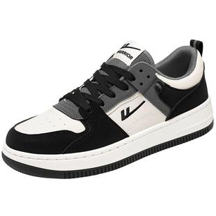 回力中大童板鞋秋季新款儿童皮面百搭运动鞋男童13到15岁休闲鞋子