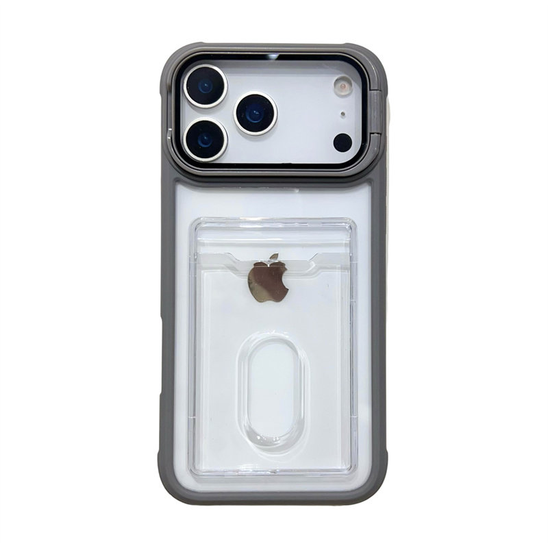 透明卡槽适用苹果17promax手机壳i15苹果iPhone16plus卡包一体13插卡式14pm门禁卡11带支架12pro装证件卡片夹