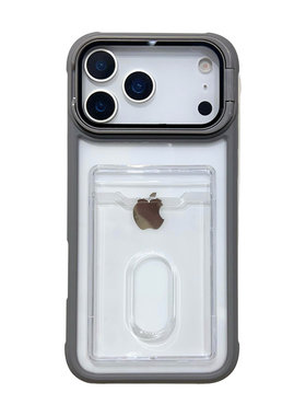 透明卡槽适用苹果17promax手机壳i15苹果iPhone16plus卡包一体13插卡式14pm门禁卡11带支架12pro装证件卡片夹