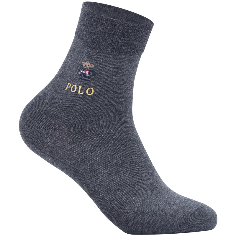 polo防臭男纯棉四季中筒袜秋冬款